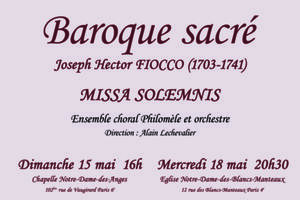 La Missa Solemnis de Joseph Hector Fiocco (1703-1741)