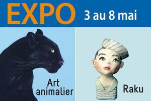 EXPOSITION 2 artistes : dessin animalier et sculpture raku