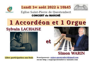 Concert du marché de Questembert : 1 accordéon et 1 orgue