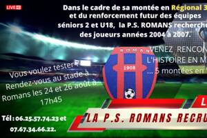 La Persévérante Sportive Romanaise recrute ... Journées test !