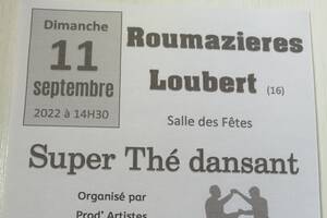Thé dansant à ROUMAZIERES LOUBERT (16) 11 septembre 2022