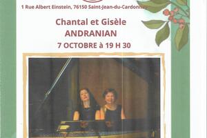  Récital pour deux pianos et piano à quatre mains « Baroque et Romantisme » par Chantal et Gisèle Andrania