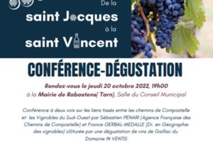 Conférence « De la St jacques à la St Vincent » le 20 octobre, à 19h à la Mairie de Rabastens