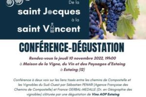 Conférence-dégustation à la Maison de la Vigne, du Vin et des Paysages d’Estaing le 10 novembre à 19h00