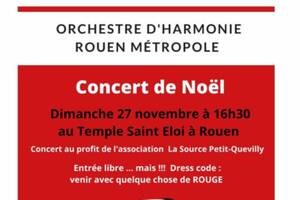 Concert de Noël de l'Orchestre d'Harmonie de Rouen Métropole au profit de l’association La Source