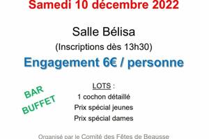 Concours de Belote à Beausse ( 49410) le Samedi 10 Décembre 2022