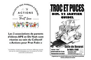 Troc et puces organisé par le collectif ‘Actions pour Prat-Foën’ pour les écoles publiques de Guidel