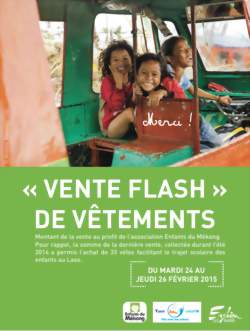 Vente flash de vêtements au profit de l'association Enfants du Mékong