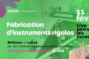 Atelier Fabrication d'Instruments Rigolos > Live entre les Livres à Béthune
