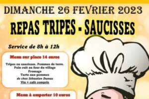 LOUDES - Repas TRIPES ou SAUCISSES - vente de PAIN cuit au four banal - DIMANCHE 26 FEVRIER 2023