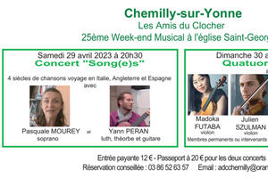 Chemilly-sur-Yonne Les Amis du Clocher 25ème Week-end Musical à l'église Saint-Georges