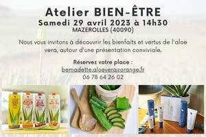 Atelier Bien-être - Présentation produits aloe vera - Dégustation