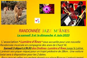   Randonnée Jazz M'ânes en compagnie avec les ânes de Lumière d'Ânes