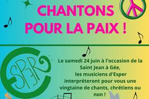 3ème édition du concert ESPER : CHANTONS POUR LA PAIX !