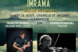 Concert Imrama, musique irlandaise, uilleann-pipes, flute, violon
