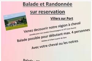 Balade ou Randonnee a cheval Haute Saône Villers sur port