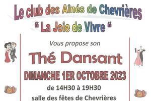 Après-midi dansant le Dimanche 01 Octobre 2023 à CHEVRIERES