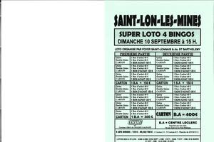 SUPER LOTO BINGOS - FOYER & ST BARTHELEMY de SAINT LON LES MINES