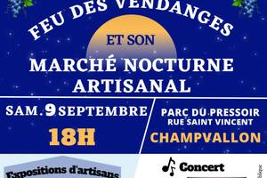 Feu des Vendanges Marché Artisanal nocture Concert