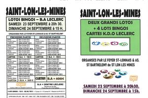 DEUX GRANDS LOTOS BINGOS A ST LON LES MINES