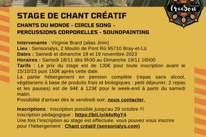 Stage de chant créatif