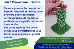 Atelier créatif adulte: initiation macramé