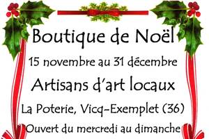 Boutique de Noel d'artisanat d'art à La Poterie de Vicq-Exemplet