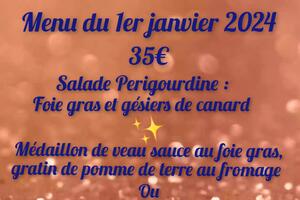 Menu du 1er janvier 2024 