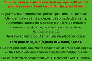 photo Séjour mini-camp pour enfants (7/12 ans)