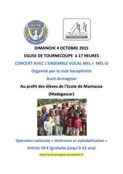 Concert avec l'ensemble vocal Mel-i Mel-o - Organisé par le club Soroptimist