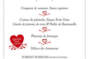 Menu de couple pour la saint valentin