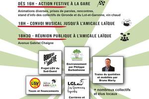REUNION publique & CONCERTS de soutien - Stop LGV du Sud-Ouest - le 16 février à La Réole