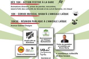 REUNION publique & CONCERTS de soutien - Stop LGV du Sud-Ouest - le 16 février à La Réole