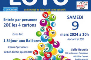 Grand LOTO par le Rotary Cannes Pays de Lérins Salle Recroix
