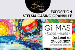 photo Exposition Casino Stelsia Granville du peintre abstrait Gil MAS