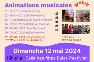 7è  Animation Musicale GRATUITE (Quiz + Karaoké)
