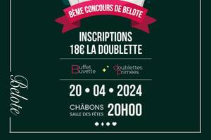 Concours de belote samedi 20 avril 2024 à Châbons (38)