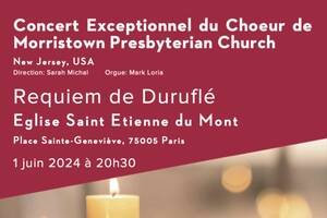 Concert Exceptionnel du Choeur de l’Eglise Presbytérienne de Morristown, New Jersey