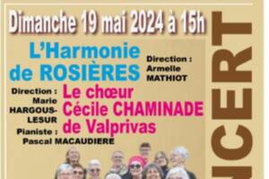 photo CHOEUR CECILE CHAMINADE & L'HARMONIE DE ROSIERES EN CONCERT