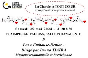 Concert annuel de la Chorale A TOUT COEUR de Plaimpied Givaudins