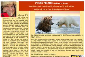 photo Conférence L’ours polaire, origine et avenir