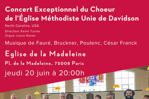 Concert Exceptionnel du Choeur de l'Eglise Methodiste de Davidson North Carolina