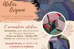 Animation découvrir l'art de la boite en origami, un art Japonais