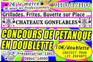 Concours de pétanque en doublette & vide grenier & stuctures gonflables