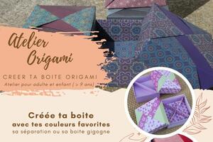 Atelier d'initiation à l'art de la boite en origami chez Popote et papote