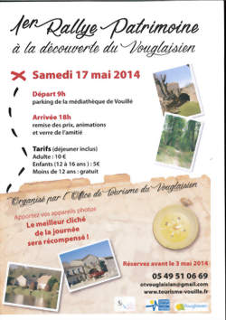 Rallye patrimoine « A la découverte du Vouglaisien » - Les visites guidées de l’Office de Tourisme du Vouglaisien