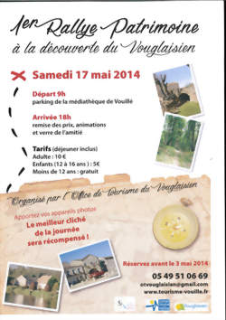 Rallye patrimoine « A la découverte du Vouglaisien » - Les visites guidées de l’Office de Tourisme du Vouglaisien