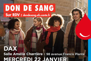 Collecte de sang 22 janvier à Dax