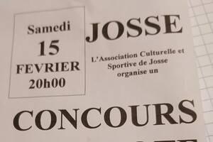 Concours de belote le 15 février 2025 à 20 h à Josse