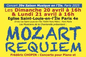 MOZART : REQUIEM. CHOPIN CONCERTO POUR PIANO N°1.